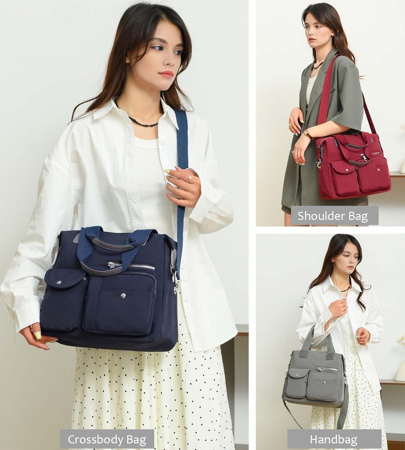 Women New Oxford Cloth Shoulder Bags Waterproof Nylon Messenger Bag Female Large Capacity Crossbody Bags Purple one size